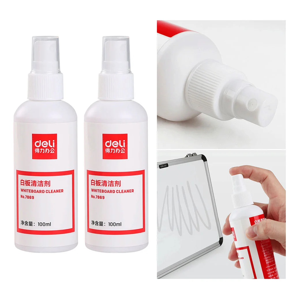 2 Pcs Whiteboard Cleaning Solution Spray Cleaner Wipe The Compact Water Hygiene Portable