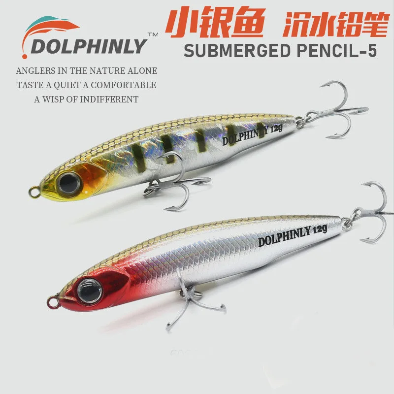Señuelo Sumergible Pencil-5, Cebo Realista Tipo Minnow para Peces Pequeños, Tilapia, Pez Blanco, Pesca de Largo Alcance en Agua Dulce