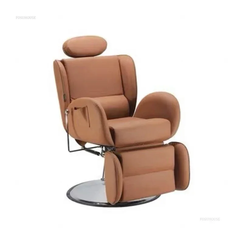 #High-end Barber Chairs Electric Lifting and Tilting Hair Chair Salon Furniture Hairdressing Shop Large Chassis Shampoo Chairs C
