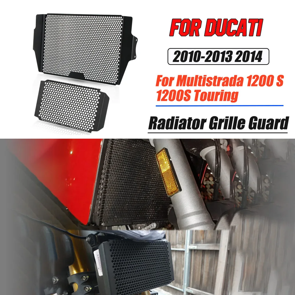 

Motocycle Radiator Grille Cover Water Tank Guard Protection For Ducati Multistrada 1200S Touring 2010-2013 2014 Oil Cooler Guard