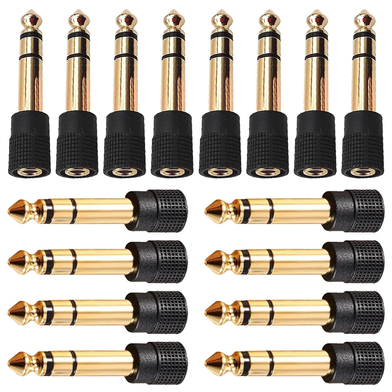 2/4/8Pcs Gold Plated 6.35mm Male Plug to 3.5mm Female Connector Stereo Plug for Microphone Headphone Audio Speaker Adapter