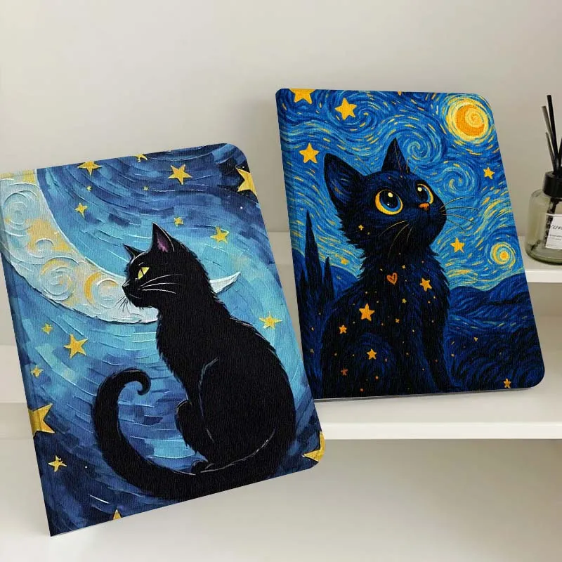 

Чехол для планшета Starlit Sky Cat, популярный художественный подарок для Apple iPad Pro Air 13 2 7th 6th 2025 M2 M3 M4 M5 12.9 13 дюймов, складной