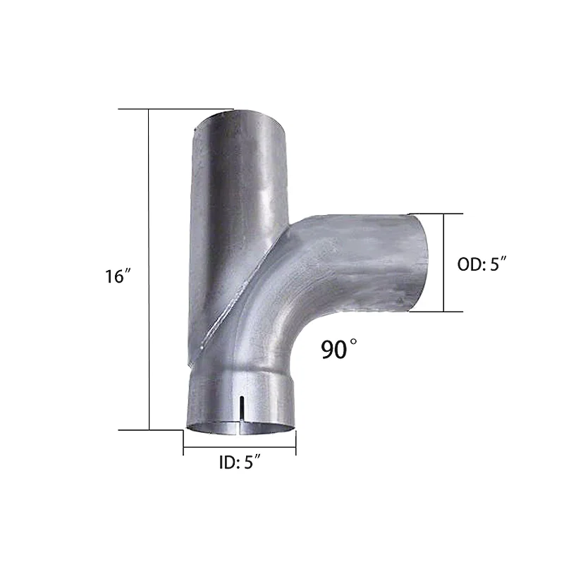 ثني عادم شاحنة فولاذية من الألومنيوم مقاس 5 بوصات ID/OD Y