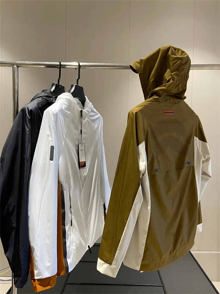 Lightweight Breathable Men's Hooded Jacket Couples Casual Fashion Italian Luxury Sun Protection Water Resistant Coat