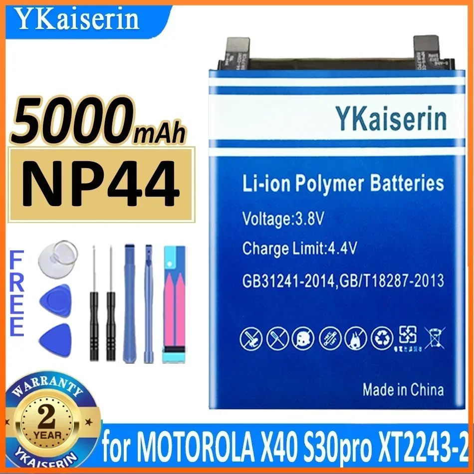 

YKaiserin 5000mAh NP44 Replacement Battery for MOTOROLA Moto X40 XT2301-5 PF46 S30pro S30 Pro XT2243-2 Moile Phone Batteries