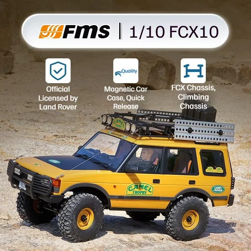 FMS FCX10 1/10 Camel Cup Land Rover 4WD Brushed 2.4G RTR RC Crawler Simulation Climbing Vehicle Model Hard Body Off Road Car