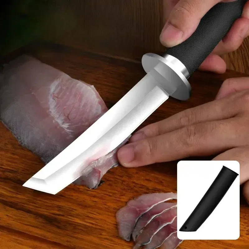 Outdoor tactical self-defense knife Japanese portable knife field kitchen household high hardness with knife sheath fruit knife