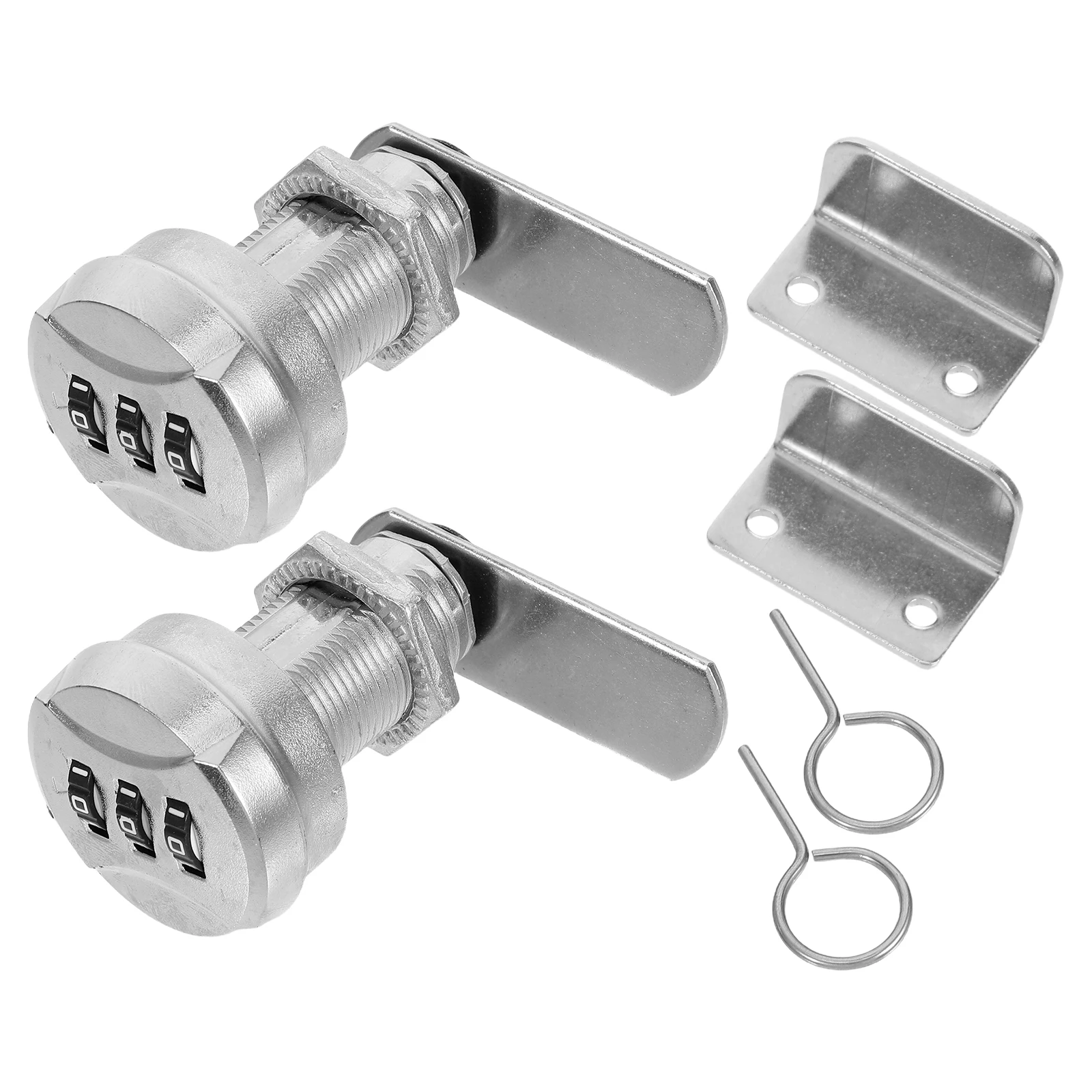 

2 Sets Drawer Password Cabinet Lock Combination Locks for Adults with Coded Silver Closet Door