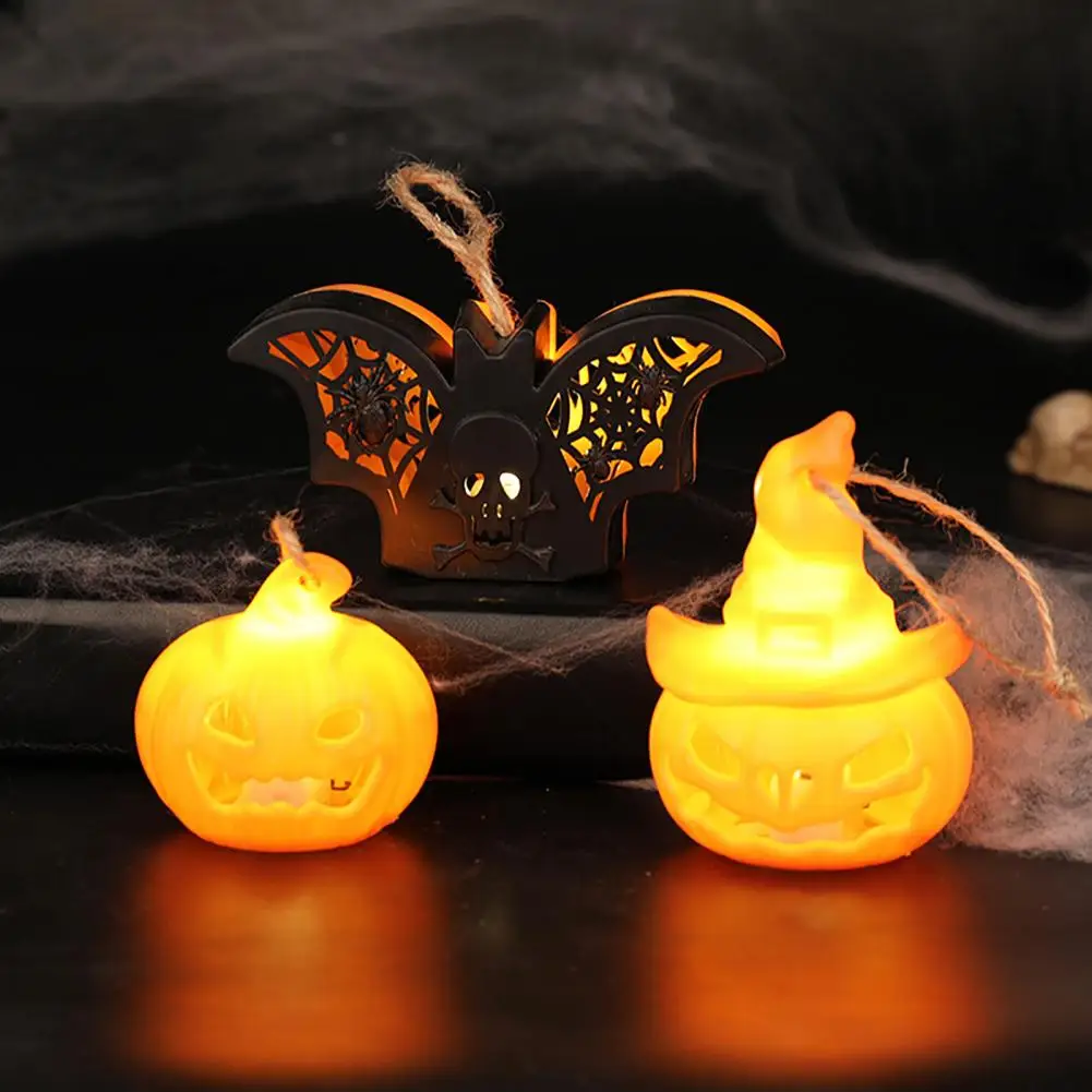 Spooky Led Table Decor Decorative Led Light for Parties Halloween Witch Hat Pumpkin Lamp Bat Skull Hollow Led Night for Haunted
