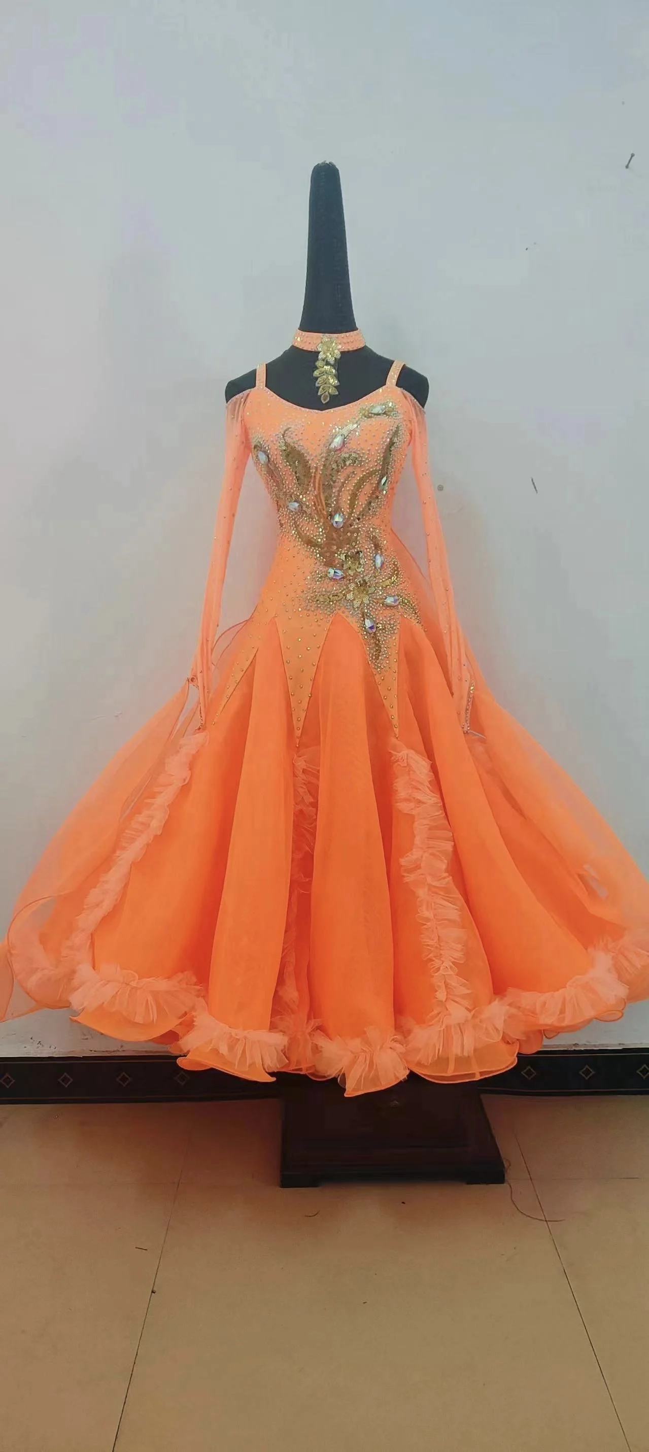 Ballroom Dance Dress Customized Waltz Tango Flamenco Dancing Costume Women Standard Ballroom Competition Dance Dresses