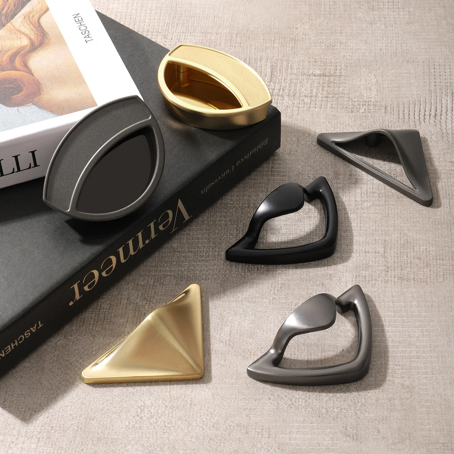 Modern Minimalist Wardrobe Door Handle Drawer Cabinet Knob Gold Black Creative Hardware Pull