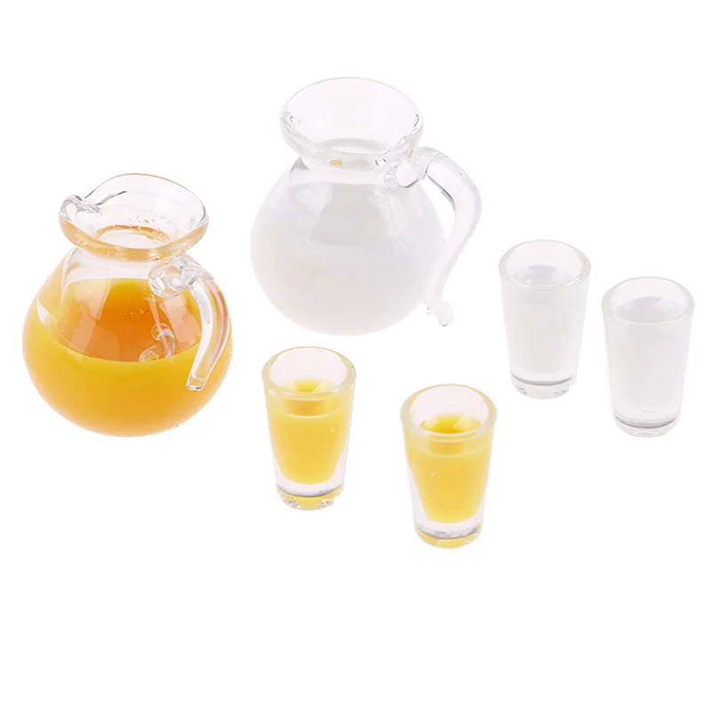 Jouets pour maison de poupée, pichet Miniature pour jus/lait, accessoire de cuisine Miniature, 1/12