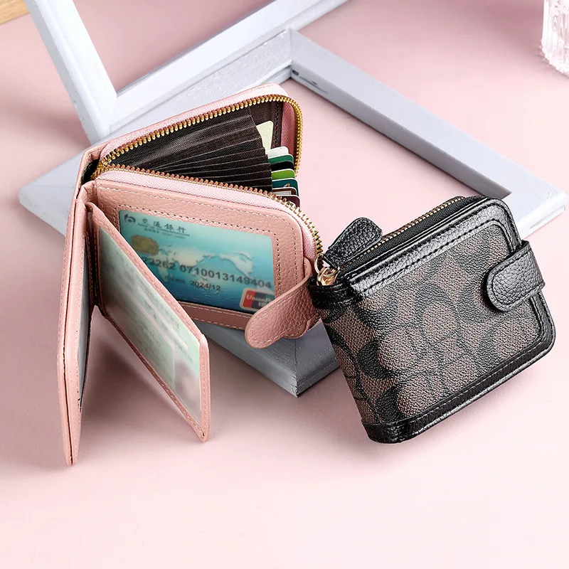 NEW Women\'s Wallet Tri Fold Card Bag Multi-function Driving License Package Large Capacity Money Bag Small Zipper Purse