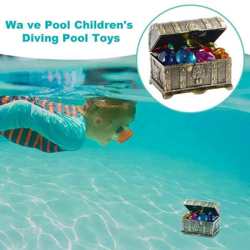 Pool Sinking Toys Pool Sink Toys Water Dive Game Swimming Treasure Box Play Set For Ages 3-12 Girls Boys Beginners Camping