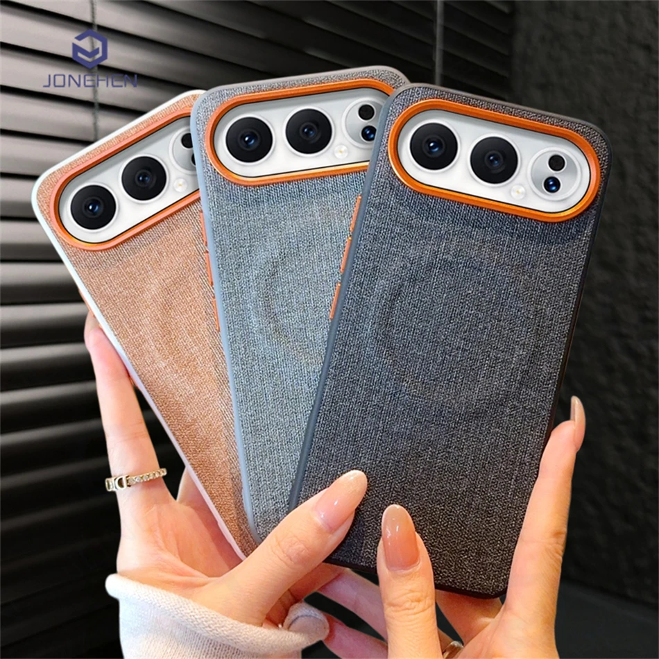 Magnetic Solid Color Fabric Leather Case For Honor 500 X60 X70 Magic 6 7 8 Pro Air Shockproof Soft Bumper Slim Cover For Magsafe
