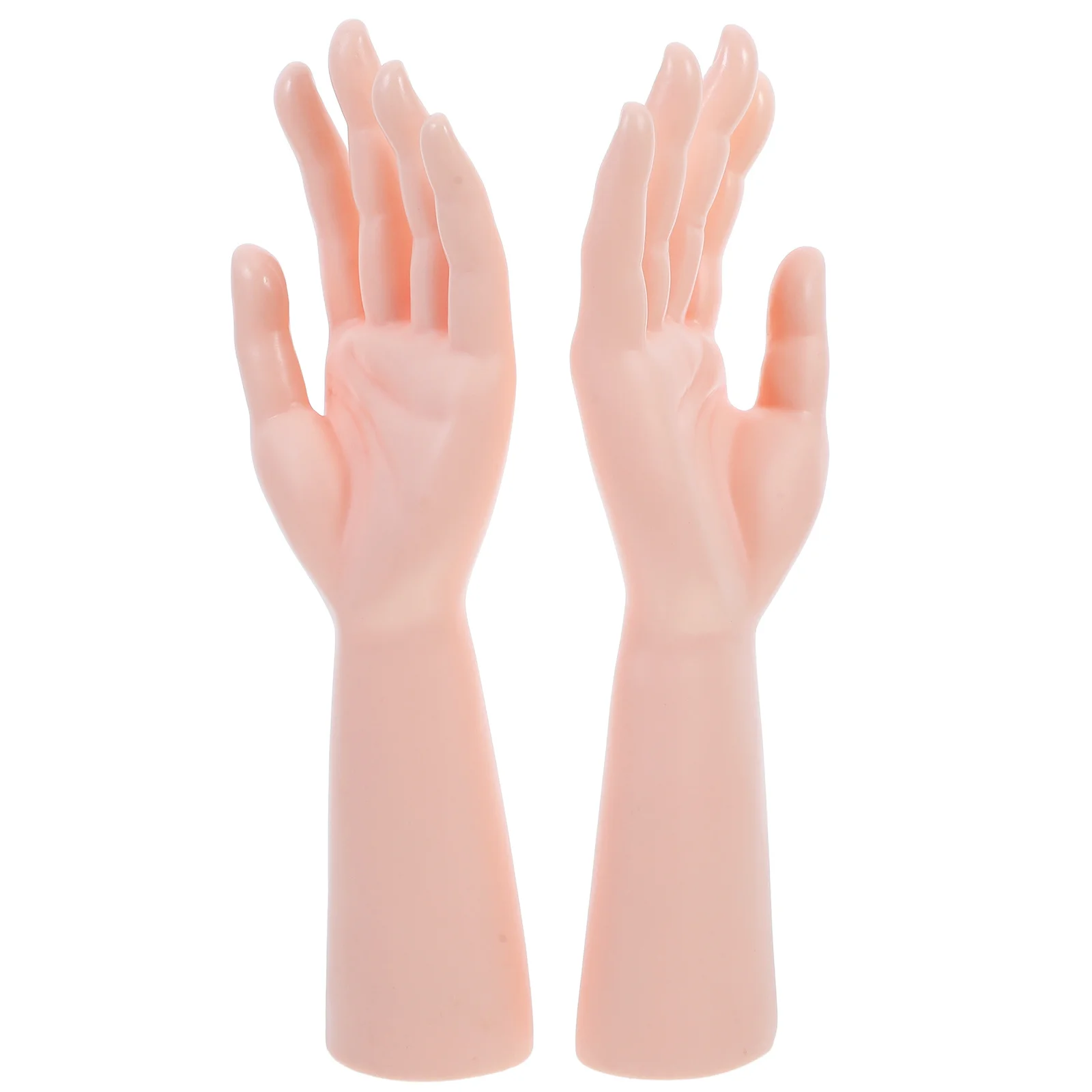 2pcs Hand Decoration Display Props Realistic Mannequin Hands For Jewelry Ring Bracelet Watch Showcase Stable Base Multi-Function