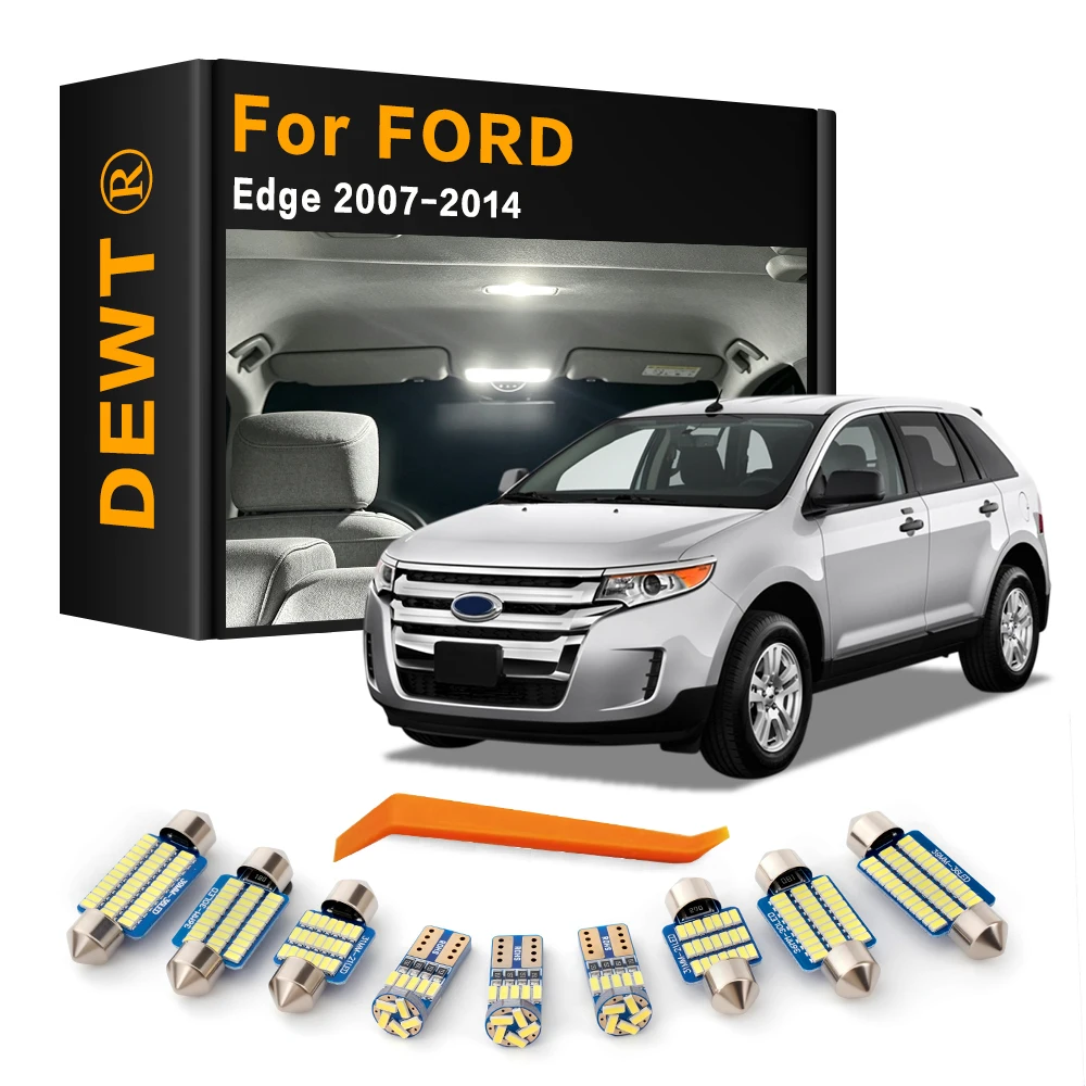 12Pcs For Ford Edge 2007 - 2014 2013 2012 2011 2010 2009 2008 Car LED Interior Dome Light Kit Sunvisor Trunk Bulb Canbus Parts