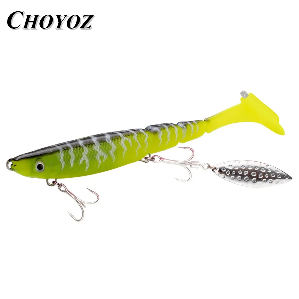 CHOYOZ Lead Covered Soft Bait, Long Cast, T Tail, Ring Bead, Full Swim Layer, Fishing Bass Grouper, Deer Tooth, 1 Pc