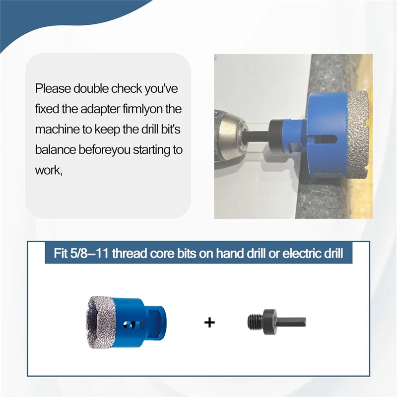 Core Drill Bit Adapter Drill Bit Adapter Core Drill Bit Adapter 5/8"-11 Hex Shank Drill Bit Adapter