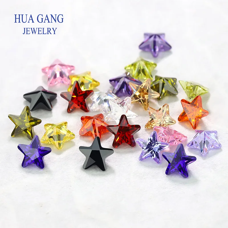 Synthetic Cubic Zirconia Stone 5A Mixed Color Round Pear Oval Square Rectangle Heart Star Shape Beads Gems CZ Stone For Jewelry