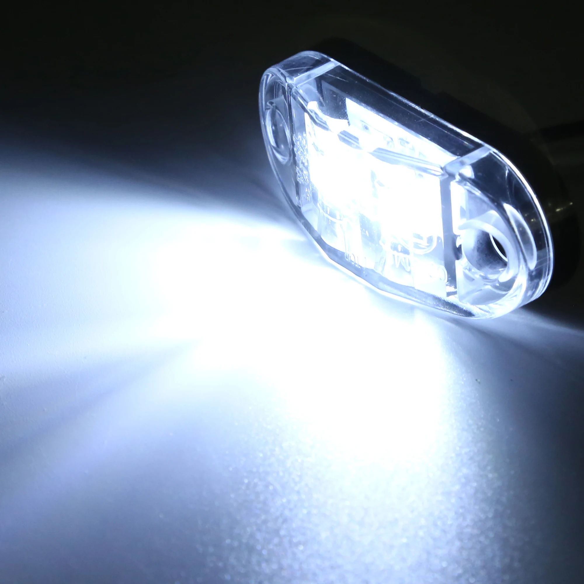 10 Stück 4 LEDs 12 V-24 V Seitenmarkierungsleuchten, oval, vorne und hinten, Anzeigelampe, LKW-Zubehör für Anhänger, BUS, Van, Wohnwagen – Detail 7
