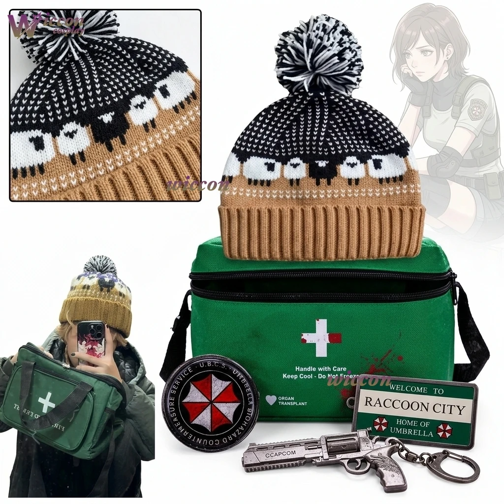 Gorro de Cosplay de Bryan de Resident Evil 2026, Gorro de Lana con Pompones, Gorro de Película, Bryan Hodukavich, Disfraz de Halloween