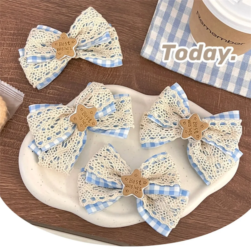 

Hairband Bowknot Hair Clip Korean Style Female Hair Accessories Side Clip Lace Bow Hairpin Lolita Cloth Bow Barrettes Spring