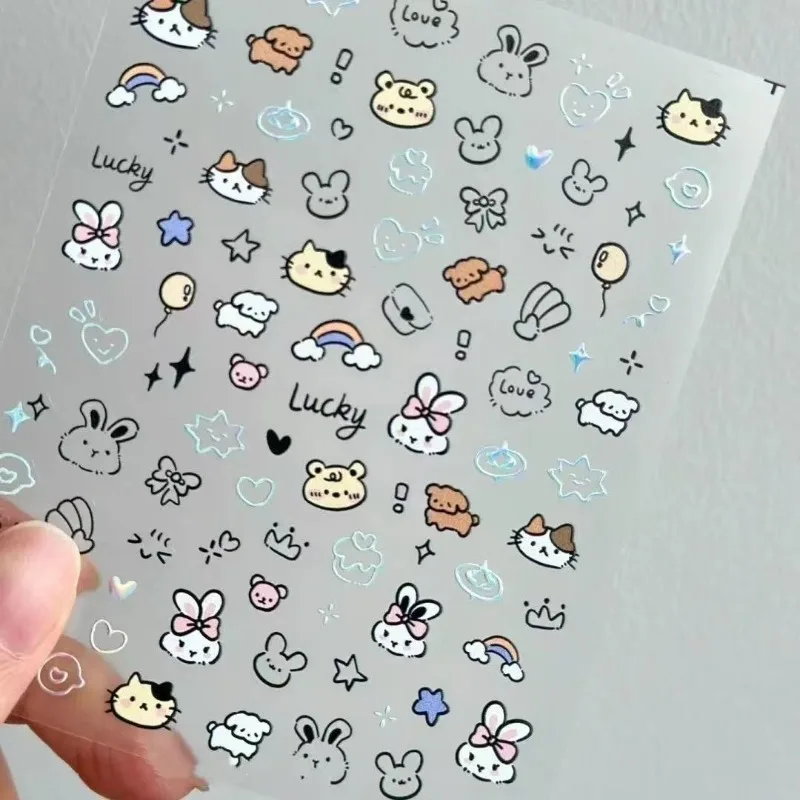 Graffiti Puppy Nail Stickers New Cute Ins Style Mobile Phone Case Diy Decals Cartoon Fun Graffiti Dog Stickers