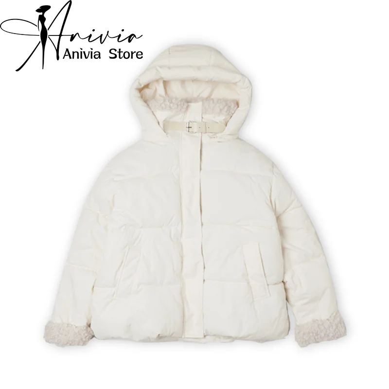 Giacca invernale da donna in cotone con cappuccio a collo alto in lana di agnello a maniche lunghe coreana anni '90 High Street Retro Calore Giacca anni 2000