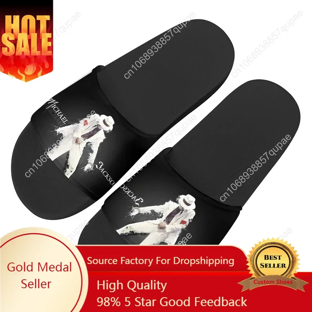 Michael Jackson Slippers Home Water Shoes Pop Singer Dancer Mens Womens High Quality Beach Pool Sandals Custom Summer Slipper
