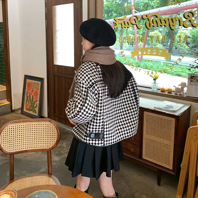 High Street Маленькое ароматное ветровое пальто женское Y2k Весна Осень 2024 Новые корейские повседневные короткие топы в клетку «Маленькая тысяча птиц»