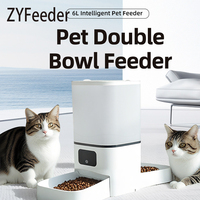 6L Double Bowl Tuya Smart WIFi Pet Feeder Automatic Cat Dog Slow Food Machine With Timed Quantitative Food Dispenser Bow