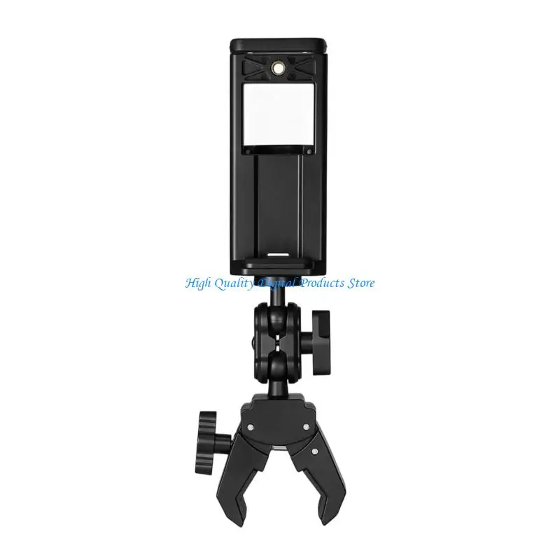 U2JE Phone and Pad Screen Mount with 13 to 47 mm Tube Clamp, Ball Joint Positioning for Camera Stand, Work Post, and Bike Tube