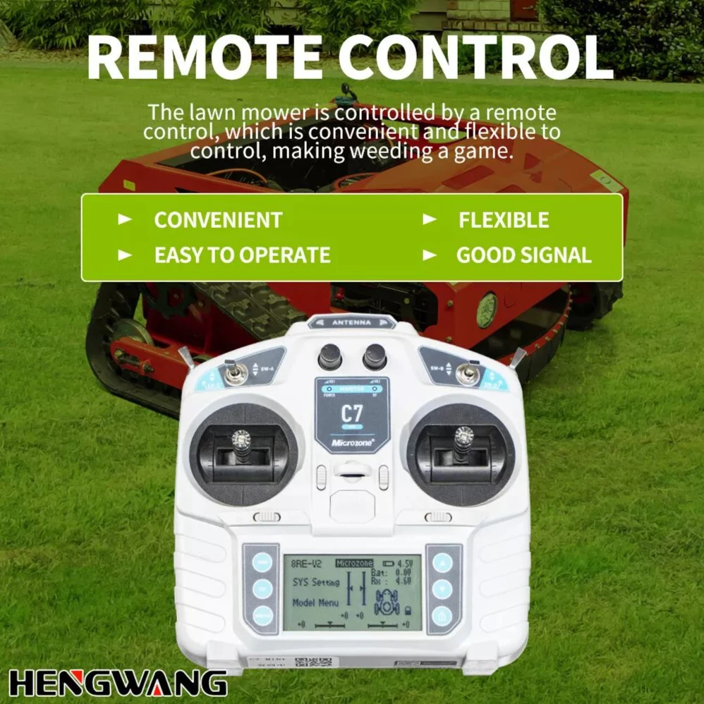 HW452-80 Remote Control Lawn Mower Petrol Lawnmower Remote Tracking Robot For Lawn Business Adjustable Height And Climbing Custo