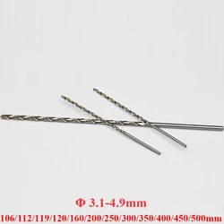 3.1-4.9mm 106/120/200/250/300/350/400/450/500mm Extra Long Metal Wood High Speed Steel HSS Straight Lengthened Twist Drill Bit