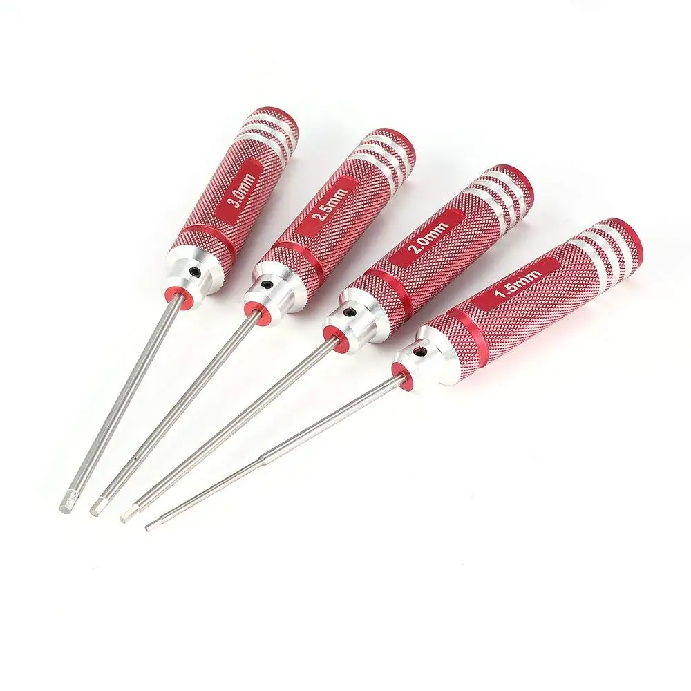 

4PCS Wholesale 0.9mm 1.27mm 1.3mm 1.5mm 2mm 2.5mm 3mm 4mm Tips With Allen Handle Hex Screwdrivers Key Tool for Model Car Heli