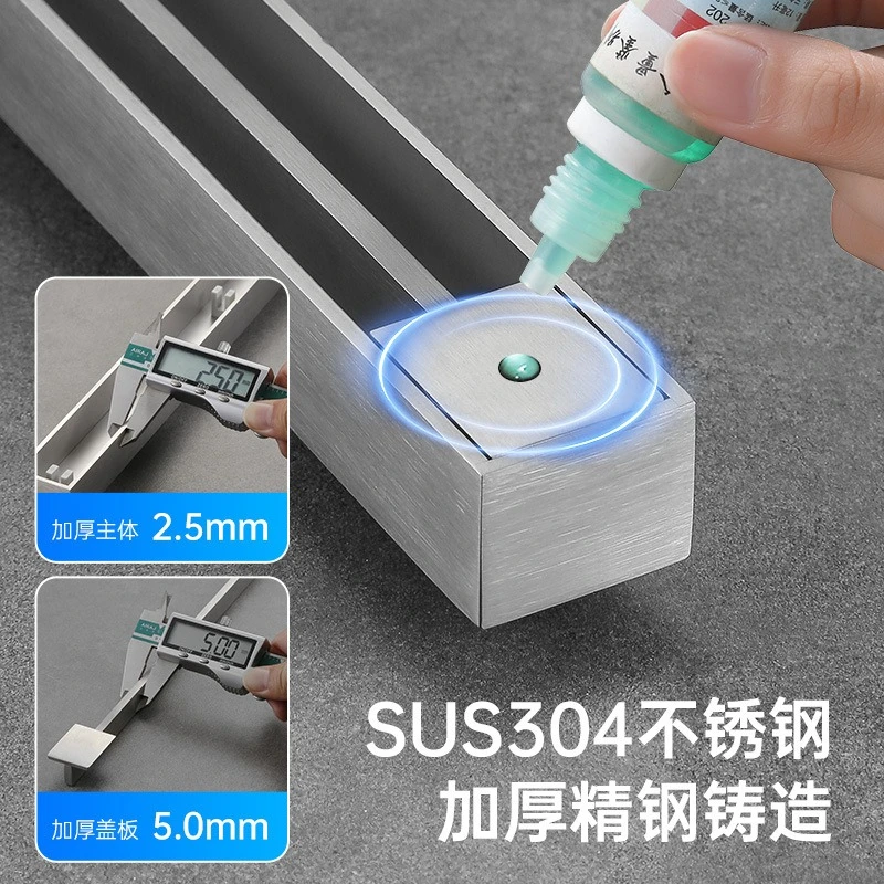Thickened Stainless Steel 304 Brushed Ultra Narrow Linear Shower Drain with Extended Copper Anti Odor Core
