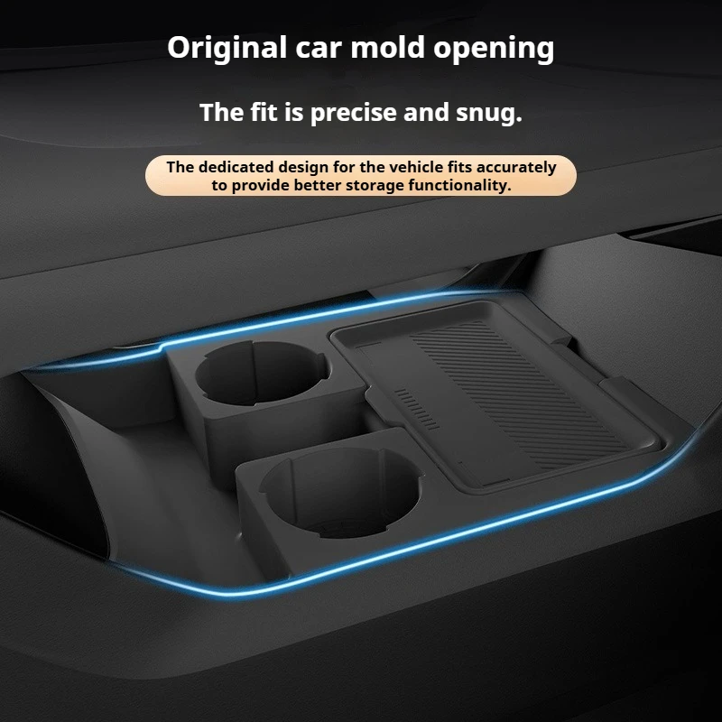 For Deepal S07 2024 Silicone Center Lower Storage Box Dual Cup Holder Eyeglasses Tray Silent Waterproof Car Interior Accessories