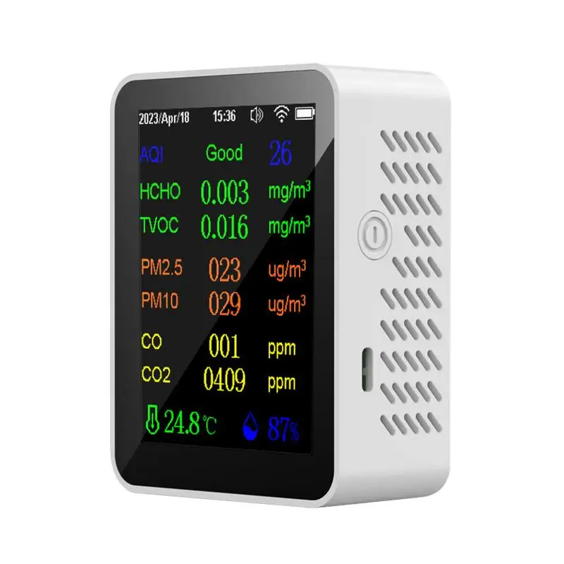 Luchtkwaliteit Detector Alarm Indoor Monitor Instrument Voor Luchtkwaliteit Luchtkwaliteit Tester Voor Stadion Gym Slaapkamer Auto En Werk