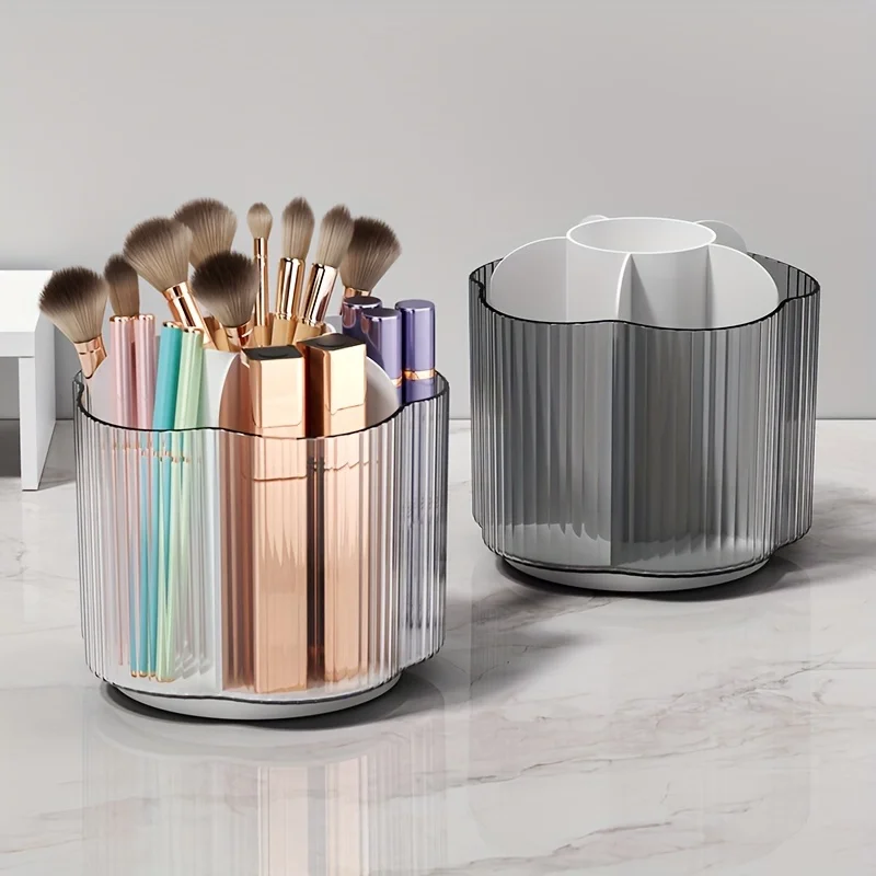 1pc   Container For Makeup Brushes, Pen Cups For Desk, Plastic Pencil Holder, Makeup Brush, Stationery Holder For School Rattan