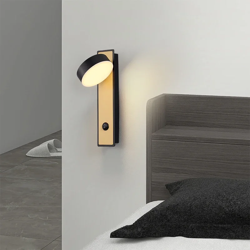 GHJUYIOL bedside light, eye protection, reading wall light, spotlight, rotatable lighting, bedroom warm lighting, modern and min