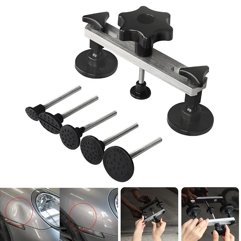 Auto Paintless Dent Repair Kit Body Bridge Puller Car Dent Removal Tap Down Tools Ubber Hammer for DIY Dent Repair on Cars