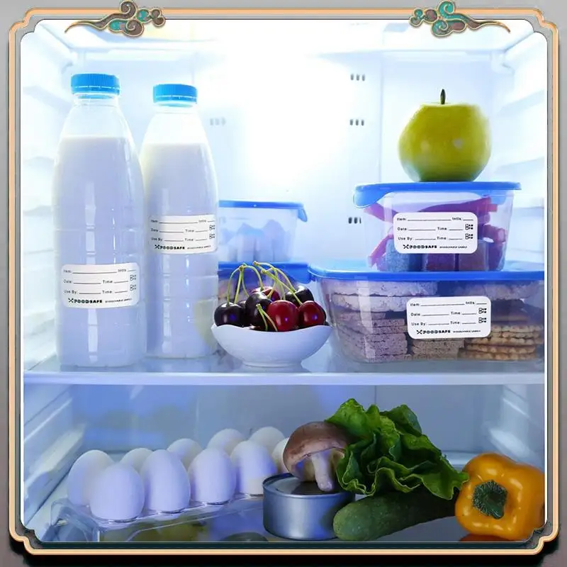 

Прочные 10 рулонов этикеток для пищевых продуктов, холодильник, наклейки для хранения морозильной камеры, 1 х 2 дюйма, самоклеящаяся съемная морозильная камера для многоразовых контейнеров