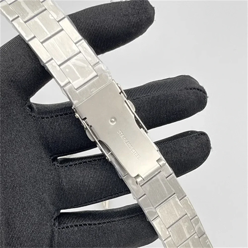 22mm Silber/Roségold/Schwarz Edelstahl Uhrenarmband Schmetterlingsschnalle Armband für SKX007 mechanische Uhr NEU DIY