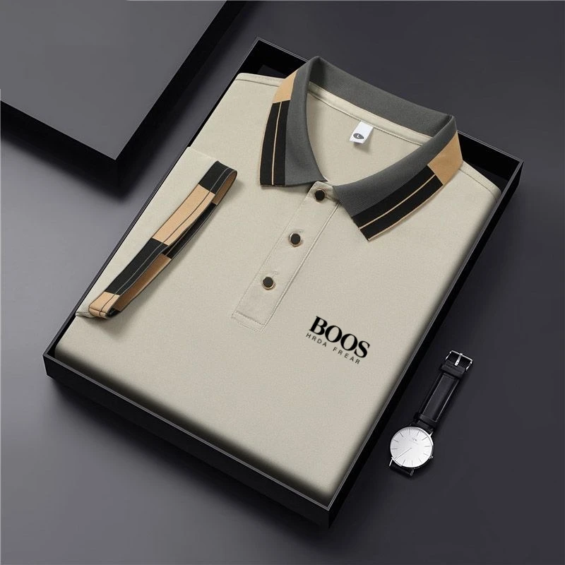 Neues hochwertiges Kurzarm-Poloshirt für Herren, Sommermode, lässig, schweißabsorbierend, atmungsaktiv, cooles T-Shirt-Oberteil