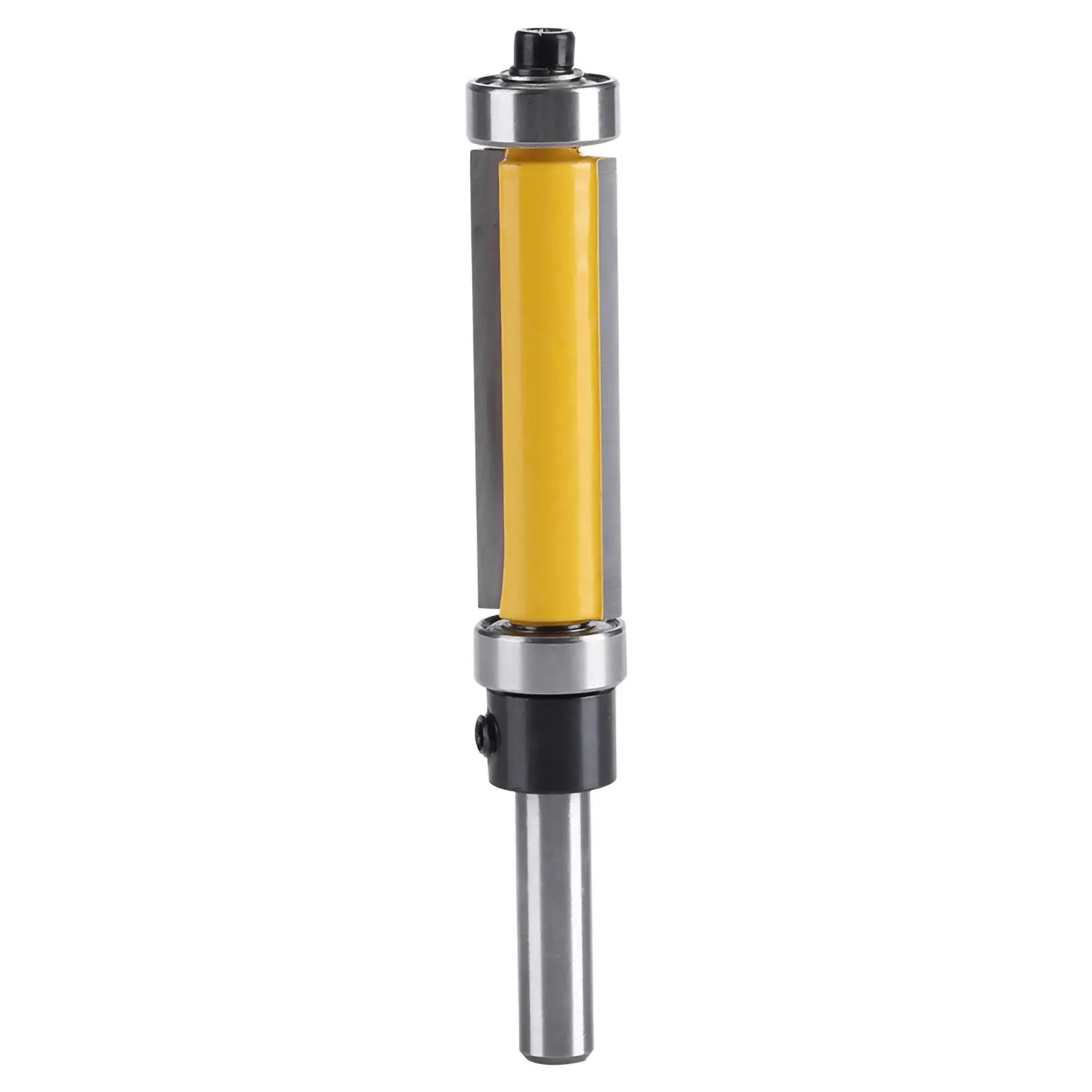 Flush Trim Router Bit with Top & Bottom Bearing - 1/2'' Cutting x 1/4'' Shank Milling Cutter for Woodworking CNC