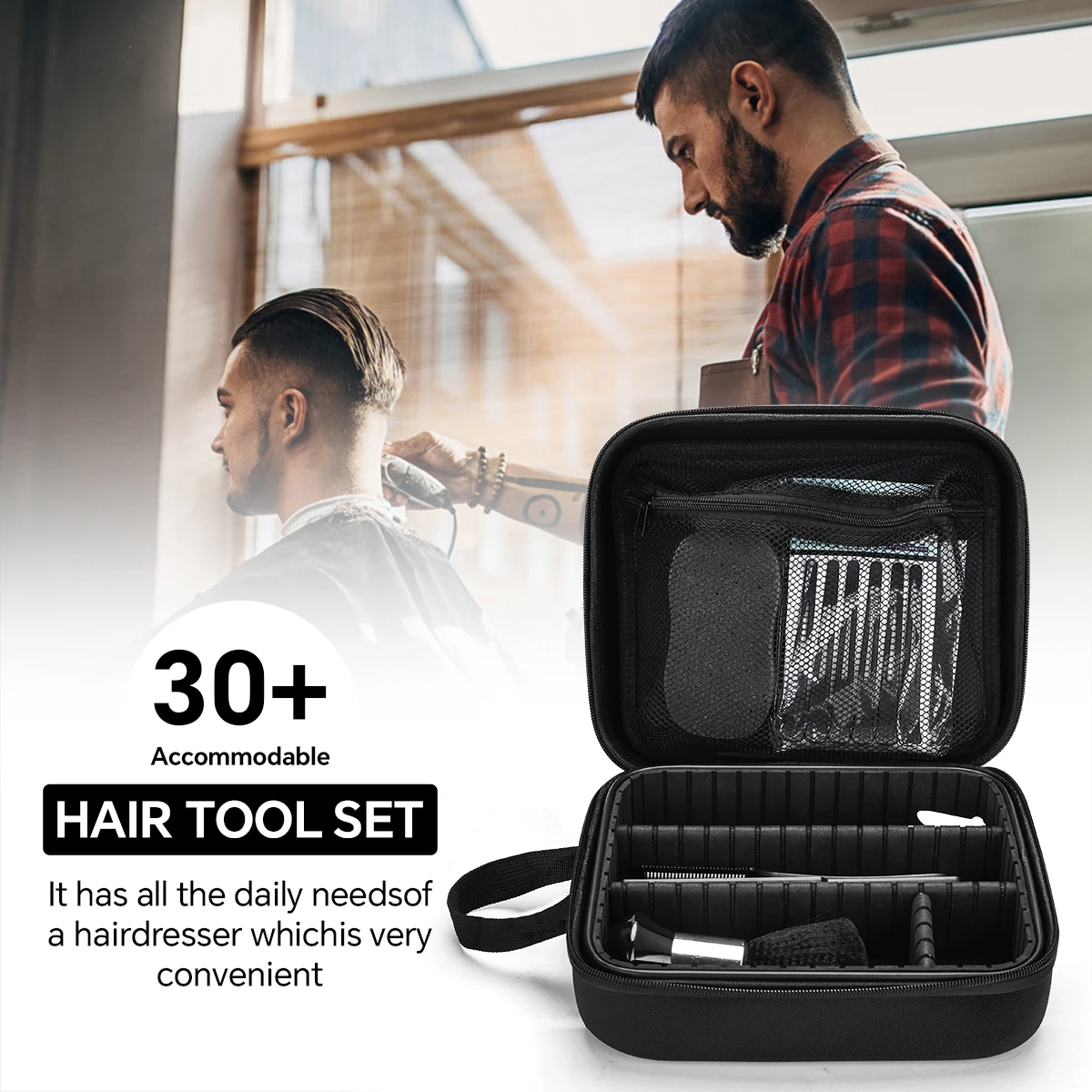 Large Capacity Barber Tool Storage Bag Multi-Function Organizer for Haircut Scissors Clippers Combs Styling Tools Valise Case