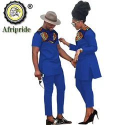 African Couple Clothing Women Suits + Men Clothing Set Dashiki Shirts Ankara Pants Print Outfits Tribal Suit AFRIPRIDE S20C001