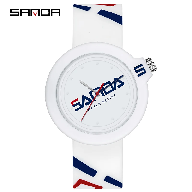 Fashion Sanda Top Brand New Men\'s Or Ladies Unisex Watch 50m Waterproof Silicone Strap Casual Quartz Sports Mens Womenes