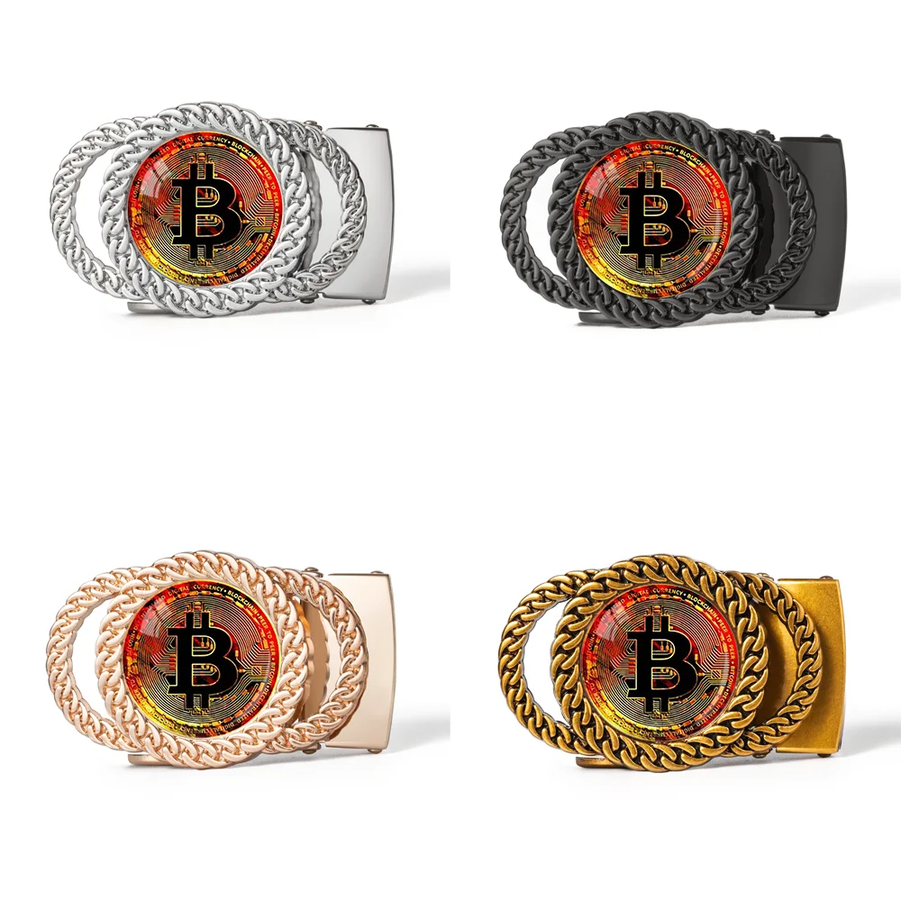 Bitcoin Automatic Ratcheting Belt Buckle Hip-hop Personalized Waist Accessory Best Gift for Friends